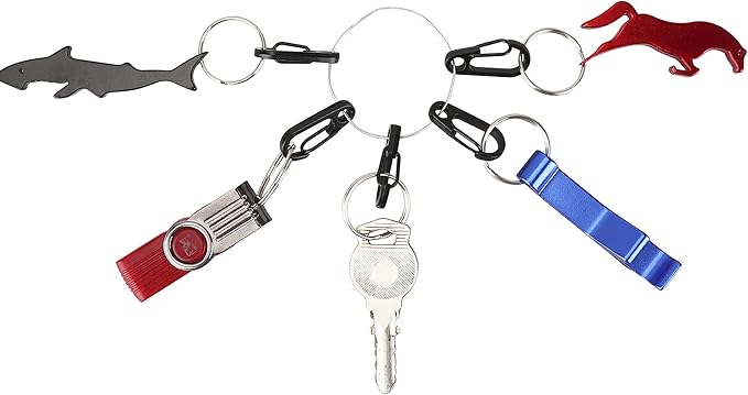 SWATOM Small Mini Carabiner Clip Tiny Spring Snap Hook Keychains Micro Carabiners for Paracord EDC Alloy Key Rings Outdoor Hiking Fishing Camping Backpack Accessories