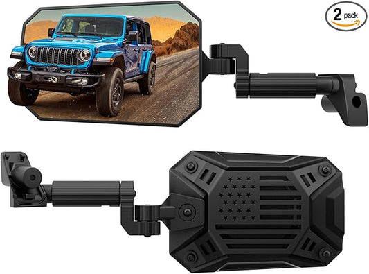 JOYTUTUS Mirrors Doors Off Compatible with 2024 2025 Wrangler JL Gladiator JT, Wrangler JL Side Mirrors with Doors Off Wider View No Vibrate & Wobble (NOT FIT 1986-2023 Wrangler Gladiator)