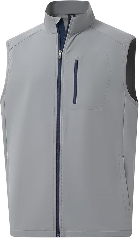 M MAELREG Mens Vests Outerwear Windproof Lightweight Softshell Vests Zip Pockets Sports Sleeveless Jacket Golf Vests for Men