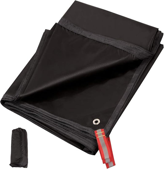 REDCAMP Ultralight Tent Footprint, PU 2000 Waterproof Camping Tent Tarp with Drawstring Carrying Bag for Ground Camping Hiking (95"x87" UL Black)