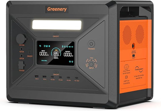 Greenery Portable Power Station 2500W/2304Wh, Electric Generator 1.5H Fast Charging LFP Battery, 4 AC Outlets, Portable Generator for Home & Outdoor Power Supply