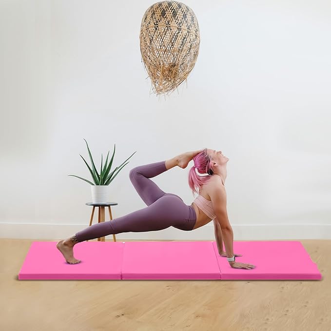 Gymnastics Mats Foldable Tumbling Mats Portable Gymnastics Exercise Mat 2'x6'/2.5'x6.4'/4'x6'/4'x8'/4'x10'/ Gymnastics Tumbling Mats Pad Home Exercise Panel Mat With Carrying Handles