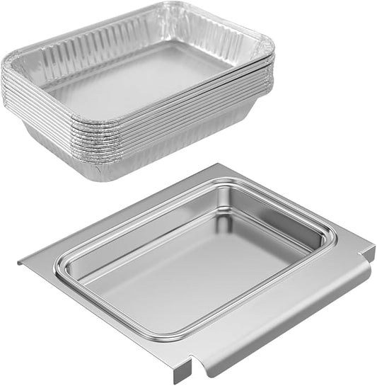 SafBbcue 67047 Grease Catch Pan Drip Pan for Spirit II E/S 210, E/S 220 Spirit II E/S 310, E/S 320, E/S 330 Genesis II 200 300 Grease Drip Tray with 12pcs Aluminum Foil Liner