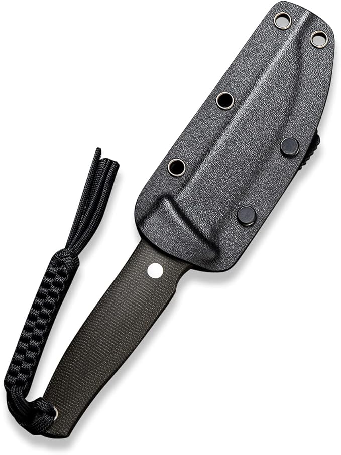 CIVIVI Tamashii Fixed Blade Knife with 4.07’’ D2 Blade Micarta Handle, Kydex Sheath, T-clip for EDC Outdoor Carry C19046-4