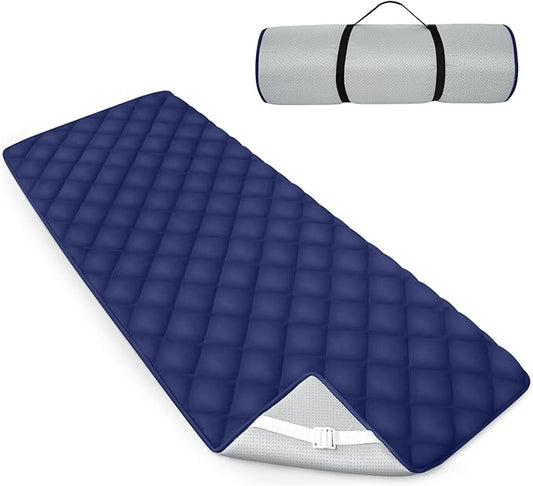 Cot Mattress Pad Topper Non-Slip Super Soft Comfortable Sleeping Pad 75"x30" for Camping Cot/Rv Bunk/Narrow Twin Beds, Navy