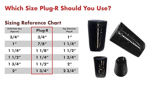 Plug-R 1 1/8" Asphalt Plugs, 25 Pack - Quick Fix Driveway & Pavement Repair, Easy Application, Weather Resistant Blacktop Patch for Potholes