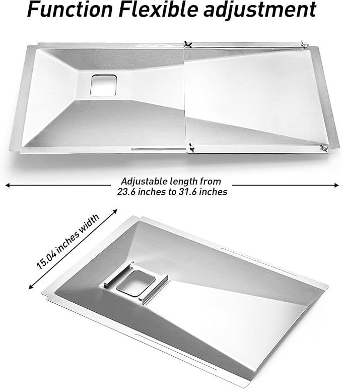 Grease Tray fits Nexgrill, Charbroil, Kenmore, BHG, Dynaglo, Grill Master, Uniflame,Backyard Gas Grill, Adjustable Drip with Catch Pan for 3/4/5 Burner, Grease Tray for Most CharBroil Models