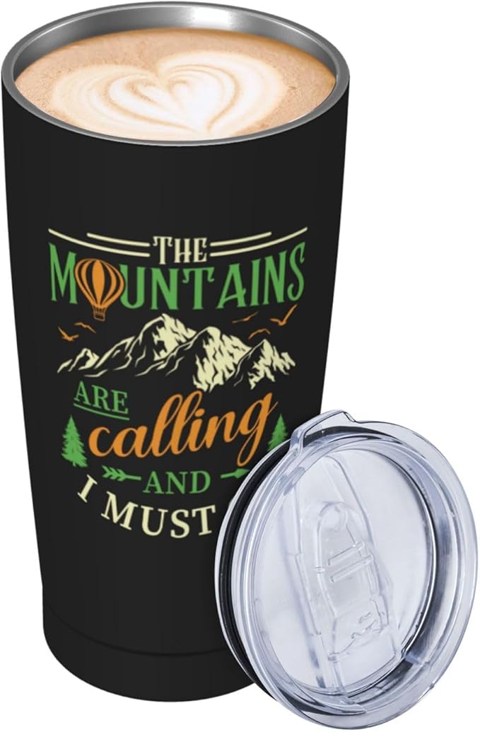 Hiking Gifts for Men, Hiking Tumbler 20oz Stainless Steel Insulated Coffee Travel Mug, Gift for Hiker Outdoor Coffee Cup, Hiker Mountain Tumbler, Hikers Lovers Gift for Birthday Christmas Father's Day
