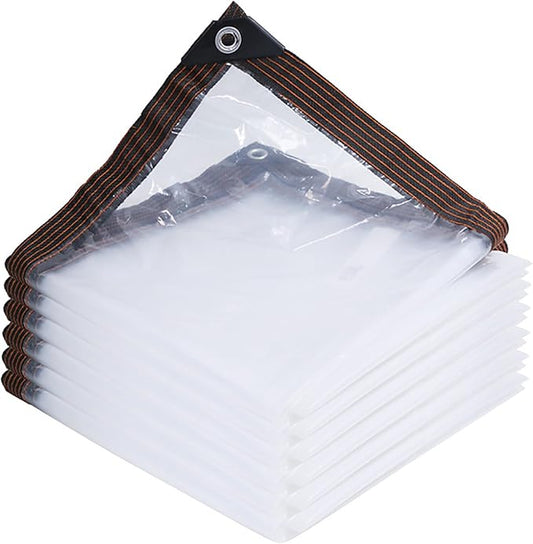 6' x 10' Clear Poly Tarp Heavy Duty with Grommets for Henhouse Porch Greenhouse Camping