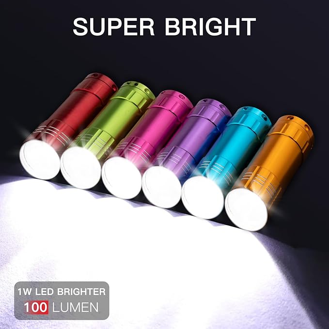 KunHe 60 Pack Small Mini Cheap Flashlight for Kids with Batteries Aluminum Bulk Flashlights for Party Favor Camping Essentials Emergency Power Outage Gift to Operation Christmas Child Items Bulk Gift