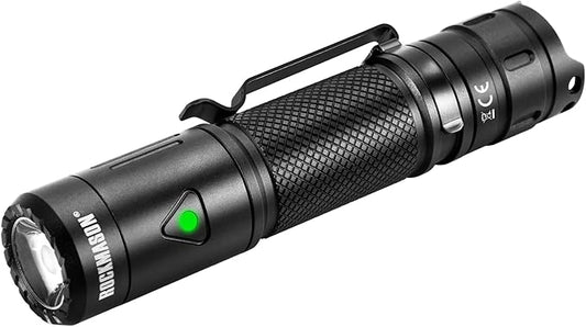 ROCKMASON RM-F3 EDC Flashlight High Lumens, IP68 Waterproof Flash Light, Rechargeable Flashlights for Home, Outdoor, Exploration, Hiking, Camping, Rescue, Hunting, Cycling, Hurricane Emergency