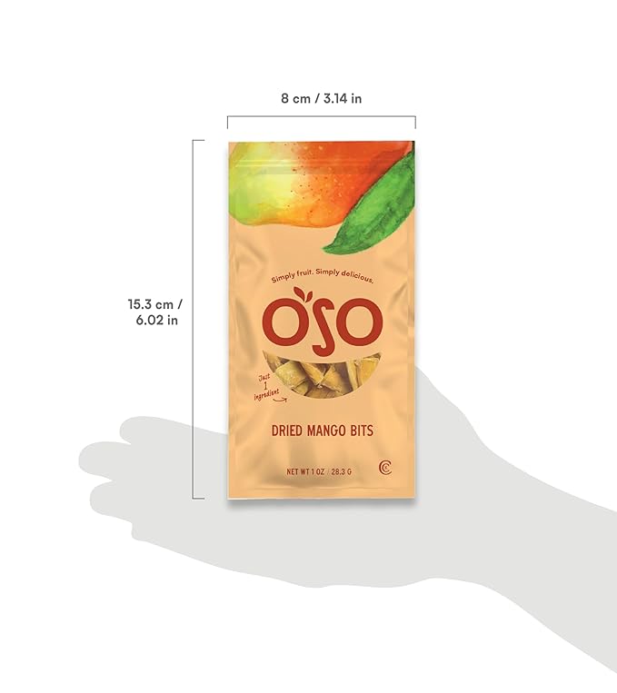 Oso Snacks Dried Mango Bundle | Big Bag + Snack Size (23oz + 1oz) | No Sugar Added | No Preservatives | 100% Fruit | No GMO | Simply Fruit. Simply Delicious.