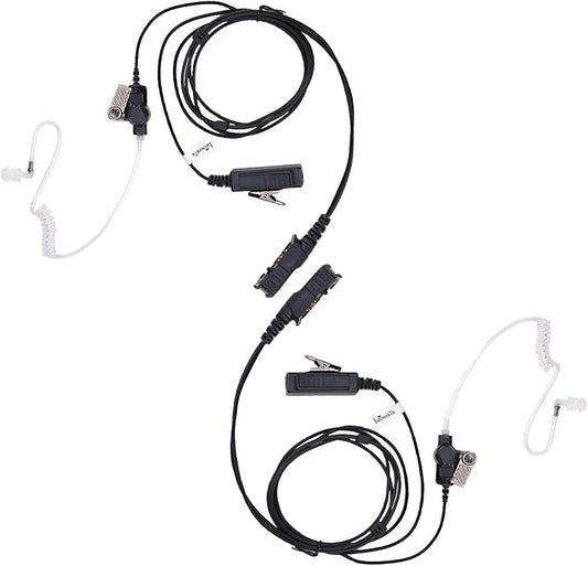 XPR 3500e 3300e Earpiece for Motorola Radio XPR3500 XPR3000 XPR3300 with Mic PTT XPR 3300 3500 3300e 3500e Walkie Talkie Headset Security Acoustic Tube Surveillance Headphone (2 PCS)