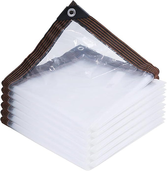 10' x 13' Clear Poly Tarp Heavy Duty with Grommets for Henhouse Porch Greenhouse Camping