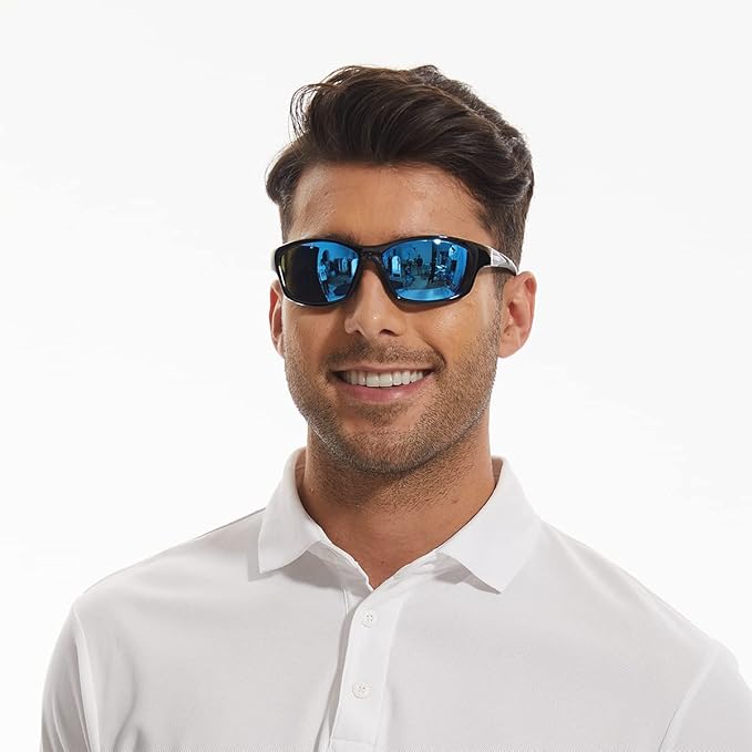 B.N.U.S Corning glass lenses polarized sunglasses for men and women UV400 Protection for Fishing Cycling Driving Italy made