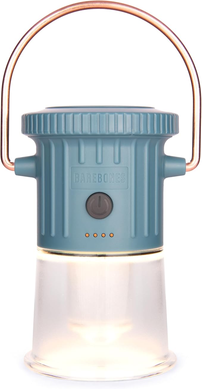 Barebones Hoodoo Light – Dusty Blue, Rechargeable 3-in-1 Camping Lantern & Flashlight – 600 Lumens LED Light with Magnetic Base, Tripod Mount, USB-C Charging & Dimmable Brightness for Outdoor Use