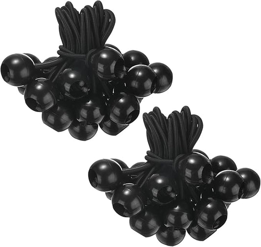 50-Pack Ball Bungee Cords, 4 Inch High Elastic Canopy Tarp Tie Down Bungee Balls for Camping/Tent/Cargo Holding Wire Hoses/Patio Umbrellas/Shelter [Black]