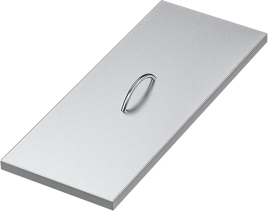 Stanbroil Fire Pit Burner Pan Cover 27" x 11", Fits 24 x 8 Inches Rectangular Drop-in Burner Pan, Stainless Steel