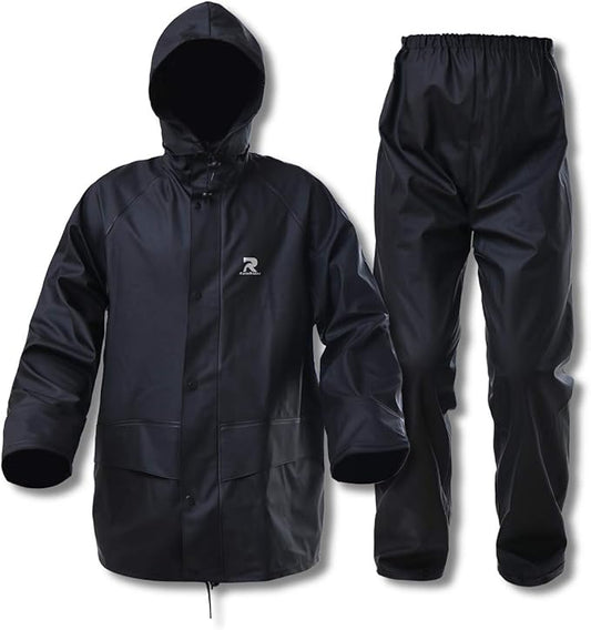 RainRider Rain Suits for Men Waterproof Rain Jacket Coat Pants Heavy Duty Women Fishing Rain Gear Workwear