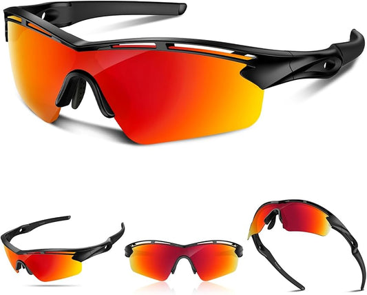 Rosemal Sports Sunglasses Polarized Cycling Sunglasses Running Driving Fishing Hiking for Men Women UV400 TAC TR90
