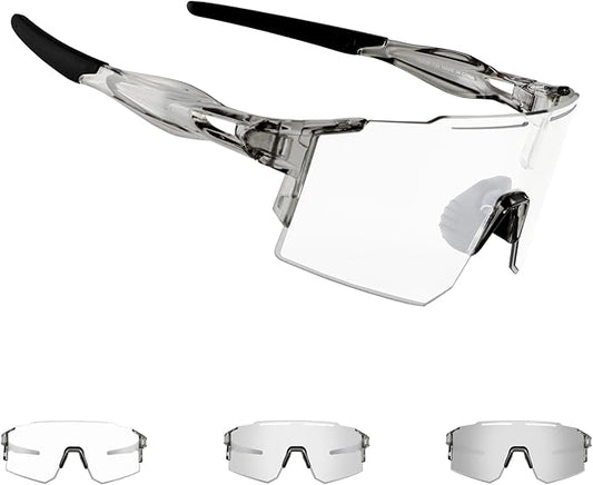 OULAIQI Cycling Sunglasses Polarized Sunglasses for Cycling Men Women with 1 Lens or 3 Interchangeable Lens Baseball Glasses