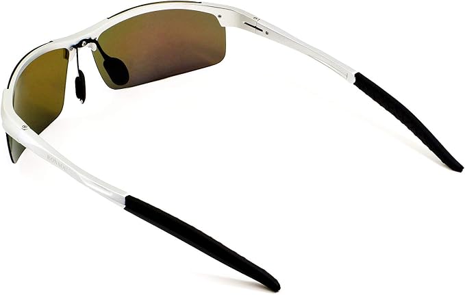 RONSOU Mens Sunglasses Polarized Sport UV Protection Ultralight Al Mg Sunglasses for Men Fishing Driving Golf