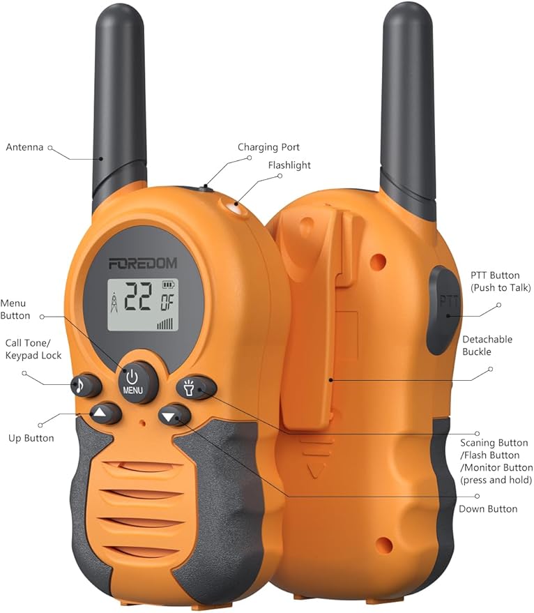 FOREDOM Rechargeable Walkie Talkies for Kids Walkie Talkies Long Range for Boy & Girl Age 3 to 12 Year Old Birthday Toys - 3 Pack