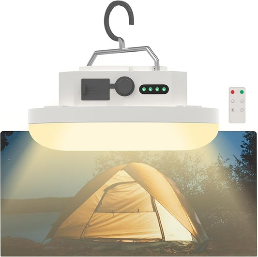 Camping Lantern 10500mAh Rechargeable Battery, 30W Ultra Bright LED Hanging Light with 3 Modes, Waterproof Portable Tent Lighting for Outdoor Emergency & Hiking