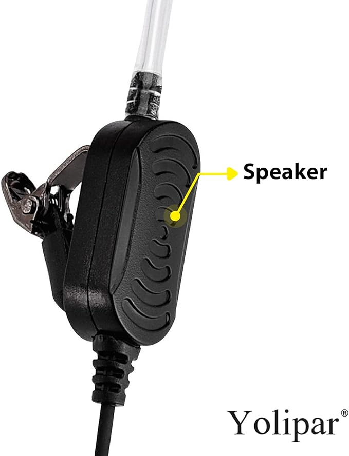 Earpiece Surveillance Kit Compatible with BaoFeng, BTECH, Kenwood Walkie Talkie with PTT Mic Headset Accessories (Acoustic Tube)