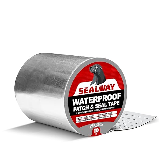 Silver RV Roof Sealant Tape, 6" x 10' Waterproof Repair Seal Tape – Extra Thick, UV-Resistant, Weatherproof Patch for Permanent Leak Sealing on RVs, Trailers, and Mobile Homes