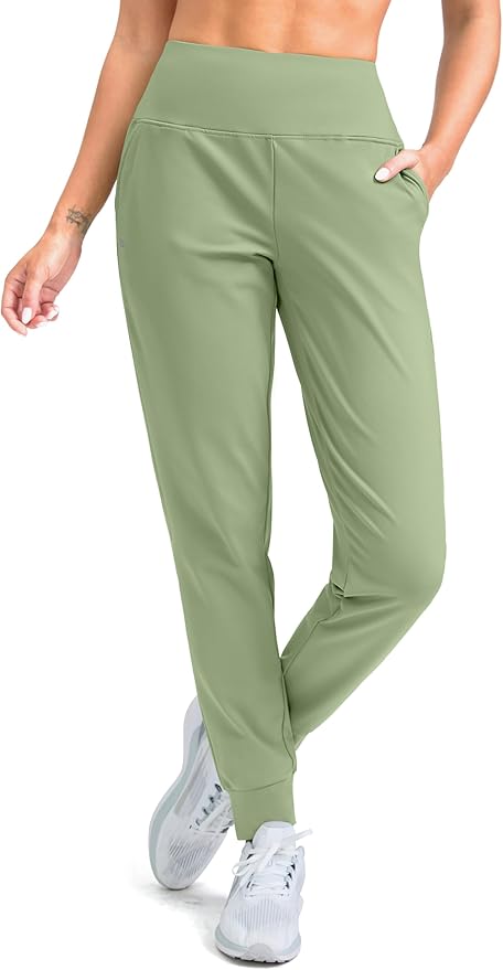G Gradual Women's Fleece Lined Joggers High Waisted Water Resistant Thermal Hiking Pants Cold Weather Sweatpants with Pockets