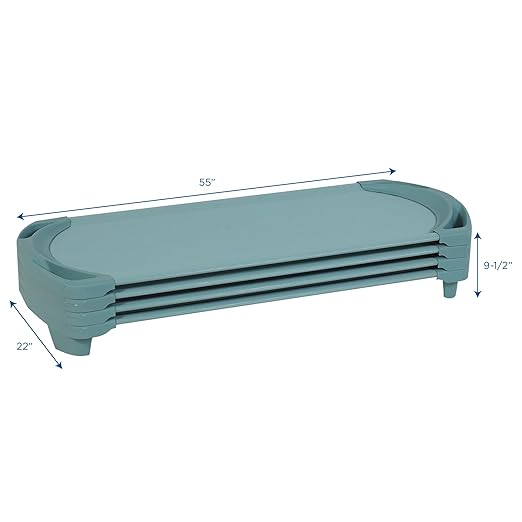 Angeles SpaceLine Cot, Teal Green (Set of 4) – Standard Size 55” by 22” by 5” Standard (Pack of 4) (AFB5735AGN)