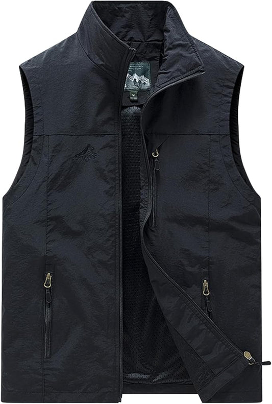 AOTORR Mens Outdoor Lightweight Safari Casual Work Photo Travel Fishing Vests