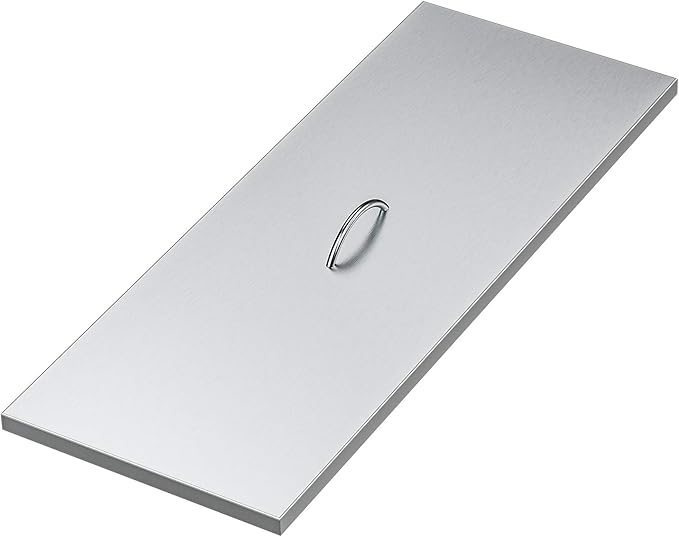 Stanbroil Fire Pit Burner Pan Cover 39" x 15", Fits 36 x12 Inches Rectangular Drop-in Burner Pan, Stainless Steel