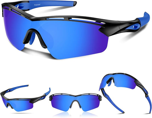 Rosemal Sports Sunglasses Polarized Cycling Sunglasses Running Driving Fishing Hiking for Men Women UV400 TAC TR90