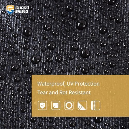 GUARD SHIELD Tarps Heavy Duty Waterproof 10x12 Feet Black Poly Tarp Cover Outdoor Thick UV Resistant Tarpaulin with Grommets 10mil