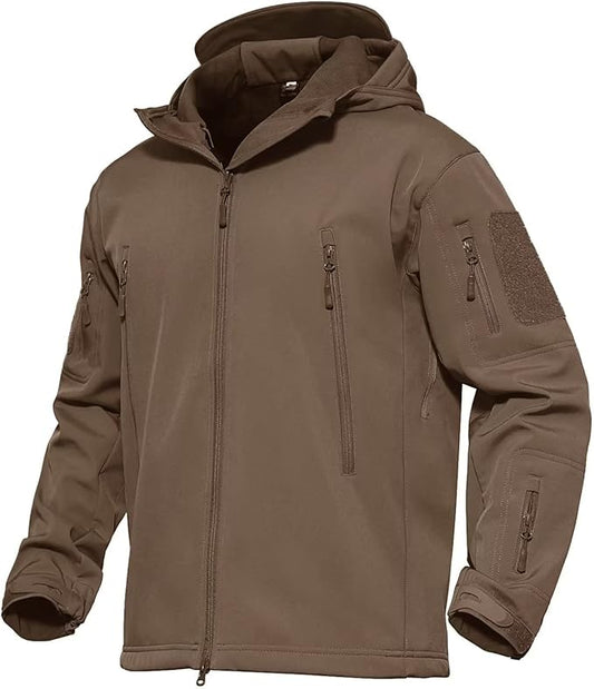MAGCOMSEN Men's Tactical Jacket 7 Pockets Performance Fleece Lined Water Resistant Ski Snow Soft Shell Winter Coats