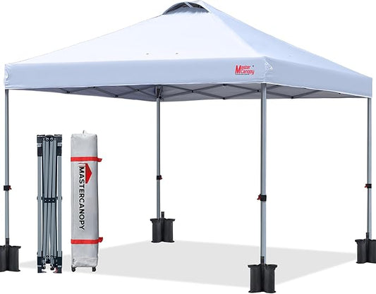 MASTERCANOPY Durable Pop-up Canopy Tent with Roller Bag (White)
