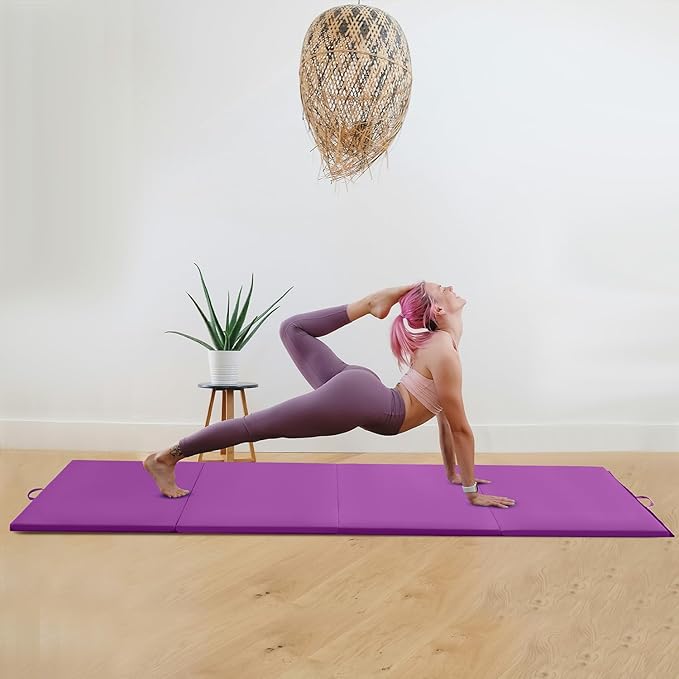 Gymnastics Mats Foldable Tumbling Mats Portable Gymnastics Exercise Mat 2'x6'/2.5'x6.4'/4'x6'/4'x8'/4'x10'/ Gymnastics Tumbling Mats Pad Home Exercise Panel Mat With Carrying Handles