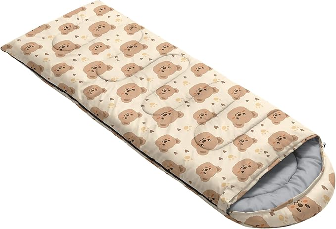 AILONEN Pink Lovely Rabbit Sleeping Bag for Girls Kids Adults,Warm and Cool Weather,Lightweight,Waterproof Backpacking,Cartoon Flowers Printed Bunny Sleeping Bag for Camping
