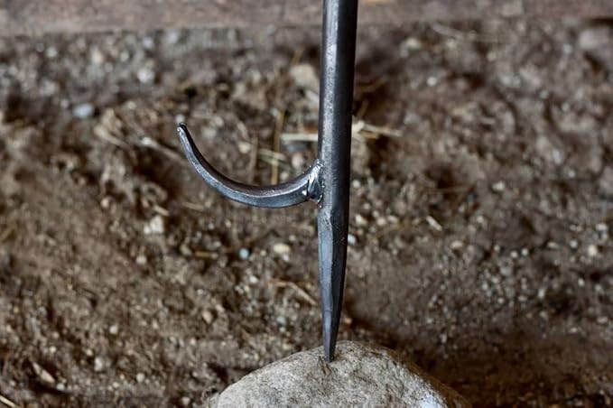 Heritage Fire Poker 34' - Iron Fire Pit Fireplace Campfire Poker Indoor/Outdoor Blacksmith Hand Forged Handmade in Maine USA, Black