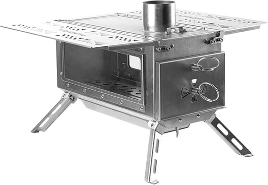 Fire-Maple Antarcti Tabletop Stove, Outdoor Wood Burning Stove, Portable with Chimney Pipe for Cooking and Camping