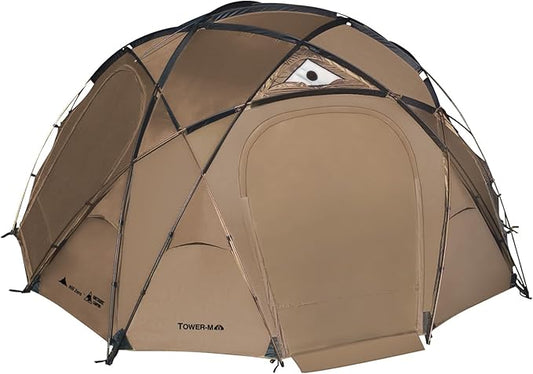 OneTigris Tower M Dome Tent, Waterproof Windproof 4 Person Tent with Stove Jack for Camping, Hiking, Hunting, Bushcraft, Winter, Car Trips