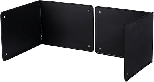Black Large 2 Pieces 2 Sided Splatter Guard for Frying Stove Top,Oil Splash Guard Cooking for Stove,Non Stick Foldable Splatter Screen for Stove Top