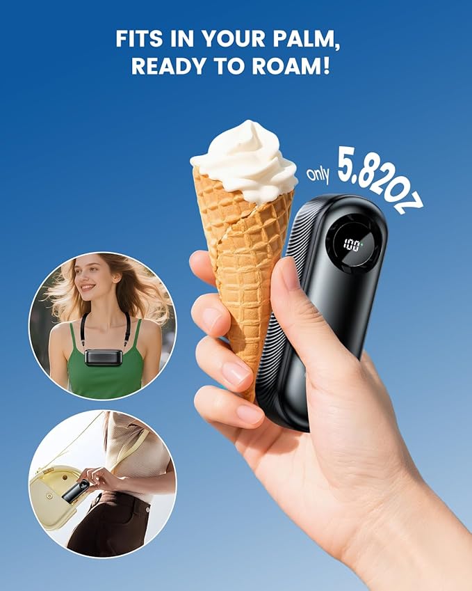coldSky Portable Handheld Turbo Fan,1-100 Adjustable Speed Personal Fan,4000mAh Rechargeable Mini Fans,16,000 RPM Small Fans Portable Cooling For Women Travel Camping Outdoor