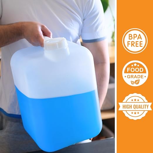 FastRack 5 Gallon Water Jug (Pack of 4) | BPA-Free, Food-Grade, and Leak-Proof | White Water Container | Ideal for Brewing, Fermentation, or Storage