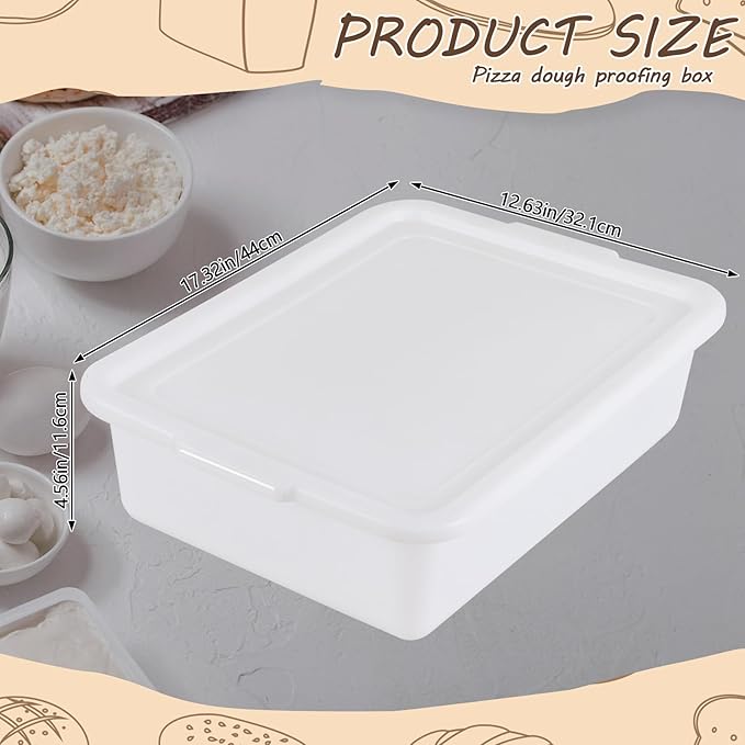 Dough Proofing Container with Lid, Homemade Bread and Pizza Dough Storage Box for Proofing, 3 Trays and 3 Covers