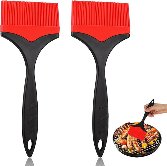 Large Silicone Basting Pastry Brush, 2pcs 3.94''Extra Wide Basting Pastry Brushes for Cooking Red Oil Bolosy Heat Resistant Brush for Spread BBQ Baking Grilling Dishwasher Kitchen Bread Cookie