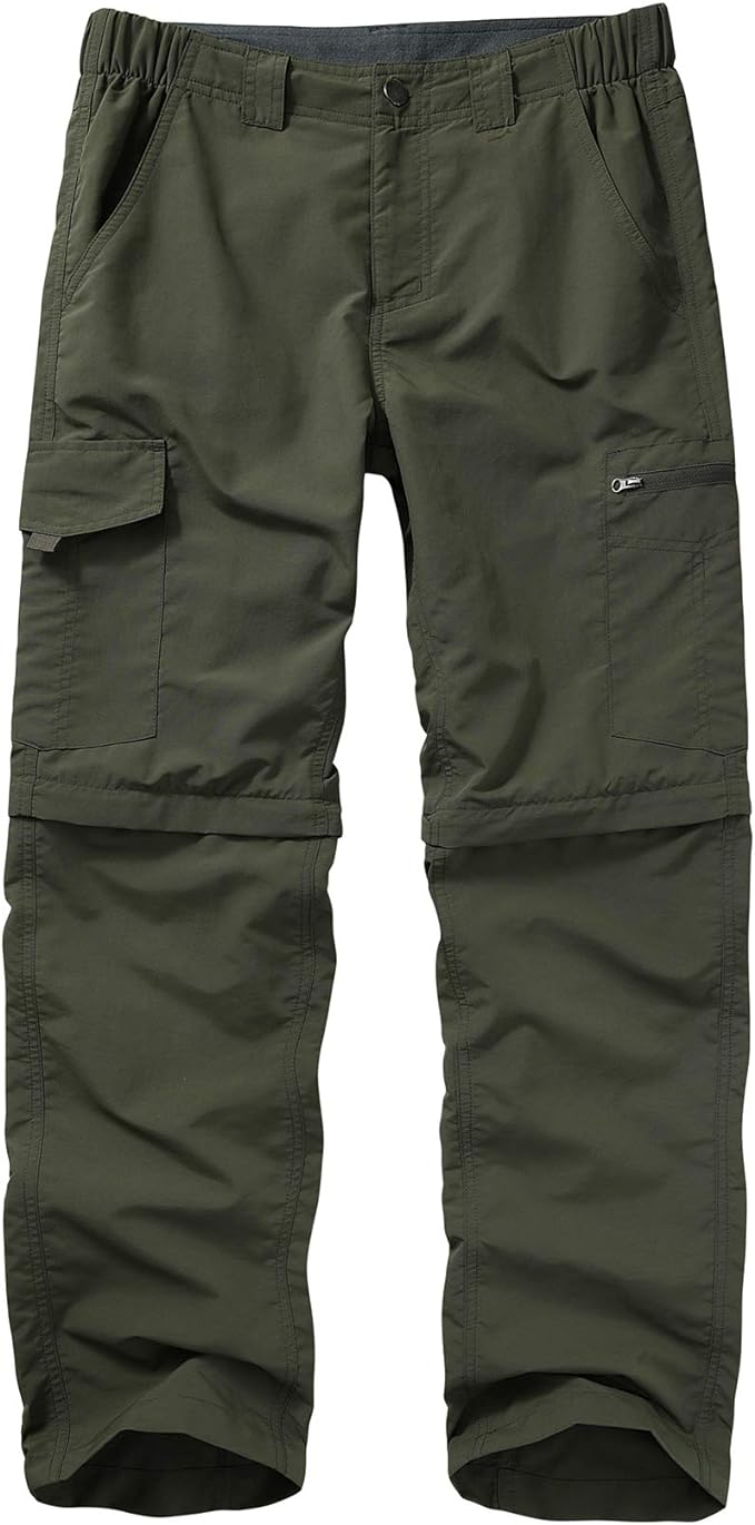 Mens Hiking Pants Convertible Lightweight Quick Dry Zip Off Fishing Safari Camping Travel boy Scout Pants