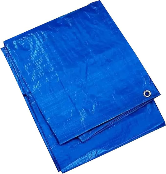 Tarps Now 20x40 ft Heavy Duty Plastic Tarp – Blue Poly Tarp, 6 MIL Waterproof Cover w/Aluminum Grommets, Reinforced Edges, Tear Resistant Polyethylene for Camping, Roofing, Construction, Outdoor Use